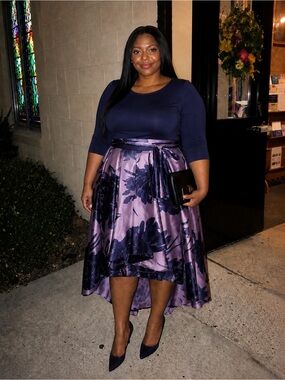 Plus Size High Low Dress Purple